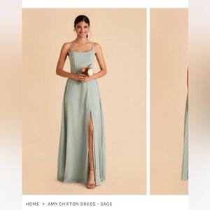 Amy Chiffon Dress - Sage Chiffon